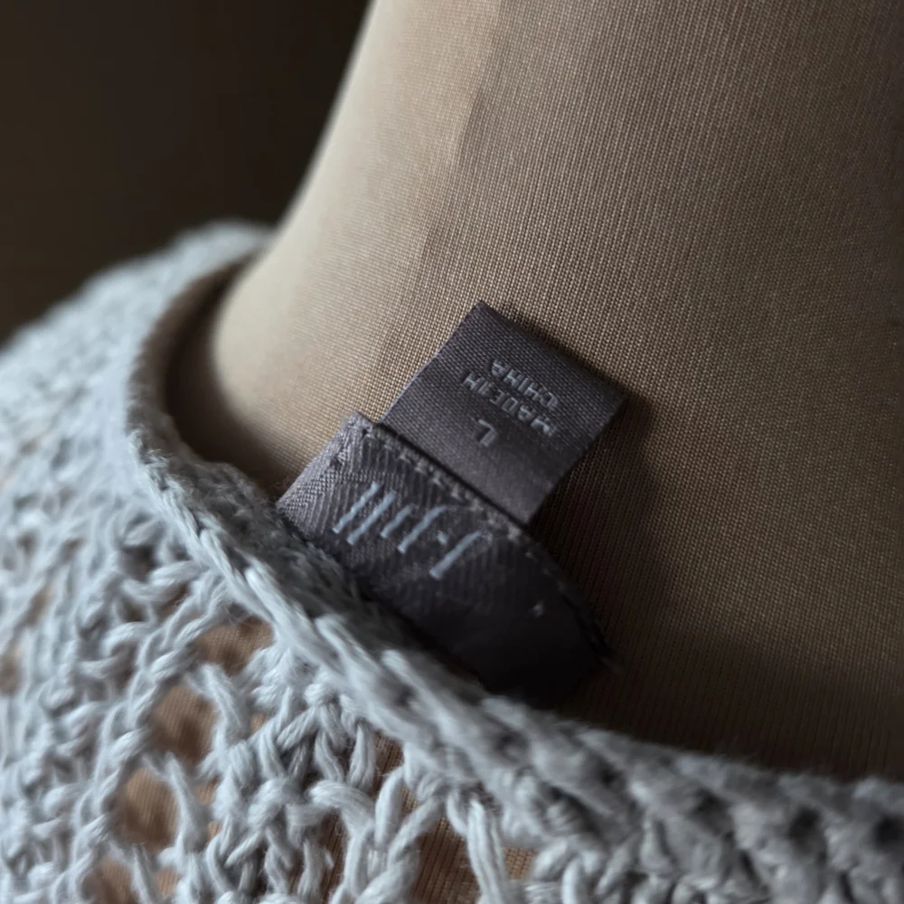 J.Jill Light Gray Open Knit Size Large 100% Linen Sweater - Picture 6 of 8